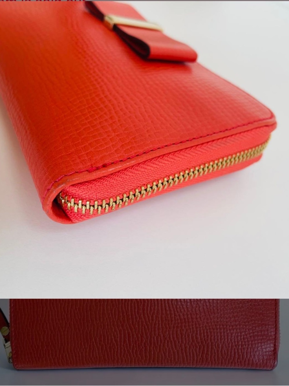 Chloe Red Zip-Around Bow Wallet - Picture 3 of 8